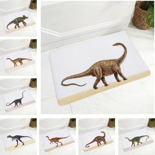 Jurassic Cartoon Dinosaur Non-Slip Super Soft Flannel 40x60cm Rug Decor Wild Animal Floor Door Mat for Hallway Children Room