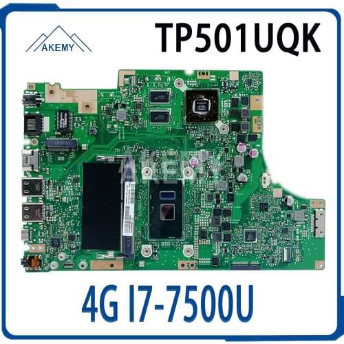 New Akemy TP501UQ mainboard for ASUS VivoBook TP501UQK TP501UQ TP501UB TP501U motherboard Tested OK I7-7500U GeForce 940MX GPU