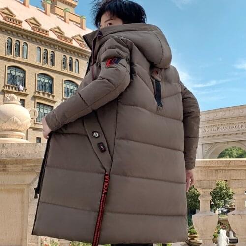 New Fashion Winter Jacket Men Hooded Thicken Warm Parka Long Coat Casual Loose Mens Overcoat Cotton Padded Jacket Plus Size