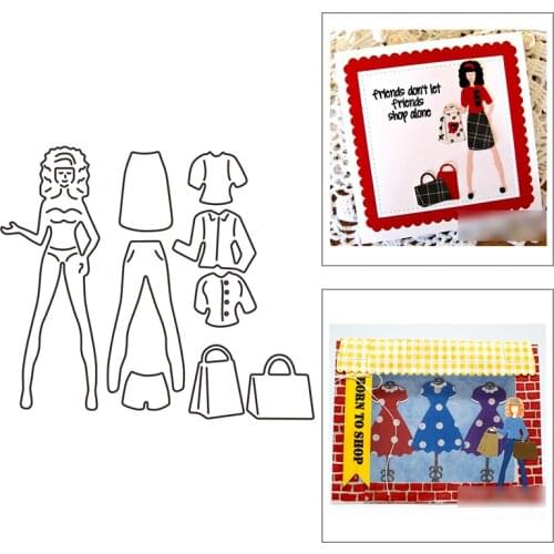 2021 New Girl Clothes Pants Tote Bag Metal Cutting Dies For DIY Craft Making Greeting Card Album Paper Scrapbooking No Stamps