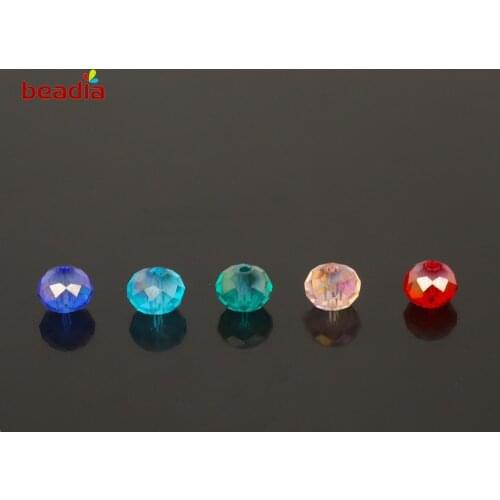 New 8mm Multicolor Czech Loose Rondelle Crystal Glass Wheels Beads For DIY Jewelry Crafts Sewing Clothing Accessories 70pcs