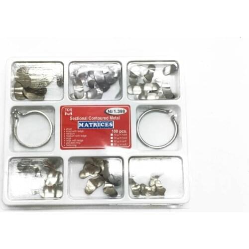 New NO. 1.330 /NO.1398 Dental Contoured Metal Matrices Matrix With Springclip