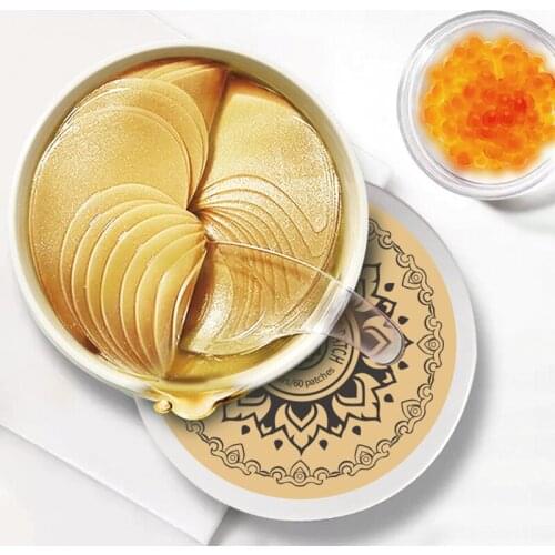 60Pcs Gold Collagen Eye Patches for Dark Circles Puffy Eyes Anti Wrinkle Gel Sleep Mask Essence Moisturizing Eye Pads