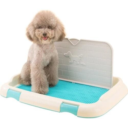Portable Pet Dog Cat Toilet Tray with Column Urinal Bowl Pee Training Toilet