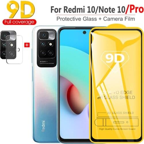 1~3Pcs 9D Glass For Redmi10 Glass Clear Screen Protector+Lens Film Xiomi Redmi 10 Tempered Glass Xiaomi Redmi 10 NFC Note 10 Pro