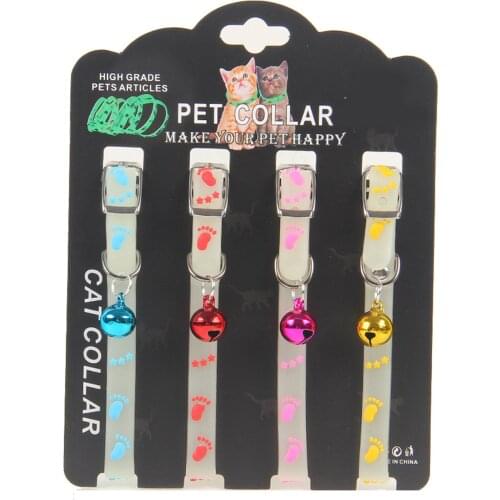 Adjustable Glowing Pet Collars Luminous Rubber Neck Ring Cat Dog Accessories JW
