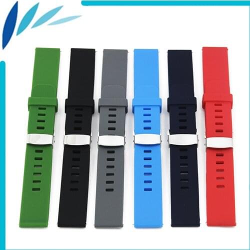 Silicone Rubber Watch Band 18mm 20mm 22mm for CK Calvin Klein Hidden Clasp Strap Quick Release Wrist Loop Belt Bracelet Black