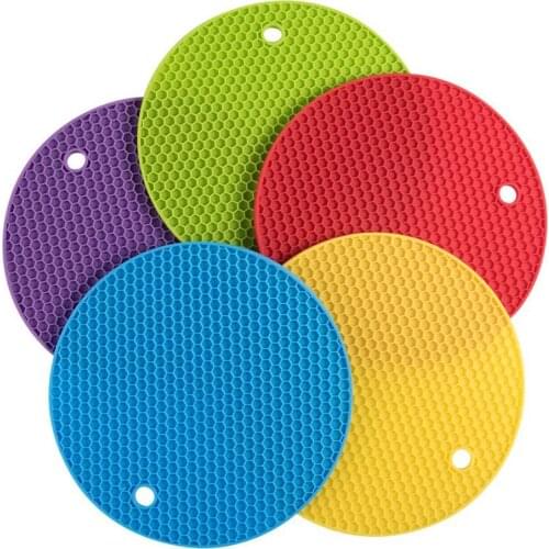 1pc Silicone Mats Hot Pot Holders Drying Mat Potholders Kitchen Tool Heat Resistant Non-slip Durable Silicone Trivets Mat