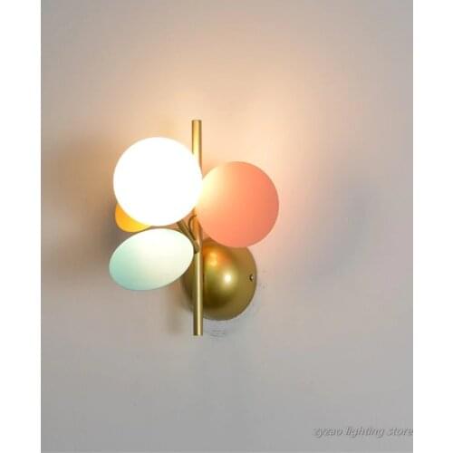 Modern Leaves Decor Wall Lamps Simple Glass Flower LED Wall Light Fixtures Bedroom Children Room Corridor Indoor Decor Lighting