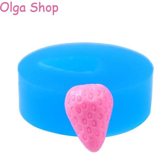 SYL135 14.5mm Mini Strawberry Silicone Mold - for Fondant, Sugarcraft, Miniature Food, Chocolate, Resin, Candy, Gum Paste, Icing