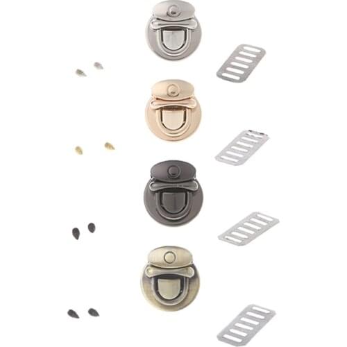 THINKTHENDO Metal Round Shape Clasp Turn Lock Twist Lock for DIY Handbag Bag Purse Hardware