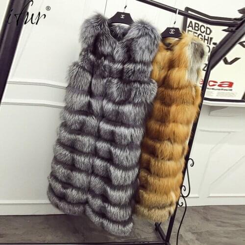 High quality wild fox fur long fox fur vest fur vest imported red fox fur coat horizontal foreign trade A380-001
