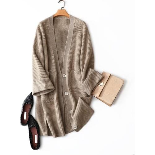 Long Womens Knitted Cardigans Jersey De Mujer Invierno Female Cardigan Winter Warm Single Breasted Office Lady Tops Pockets