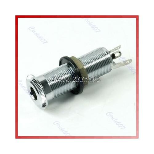 1pcs Chrome Guitar Bass Cylinder Output Jack Flush 1/4" Part