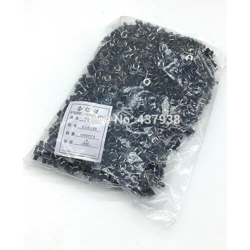 1000pcs 6*6*8MM Tact Switch Tactile Switch Micro Switch 6x6x8MM Push button Switch 4pin Momentary Type