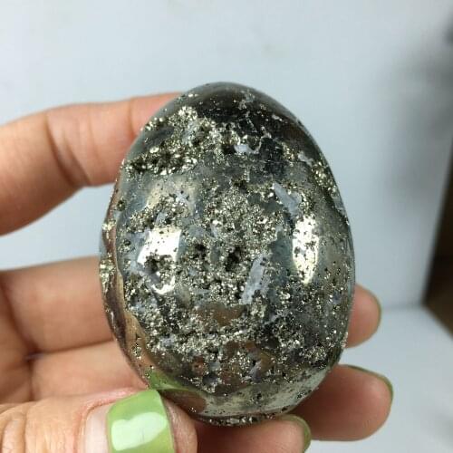 150-200g Natural pyrite geod egg Golden Iron mineral Specimens