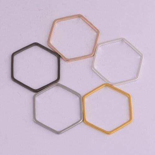20 * 1 * 0.8mm Simple Geometric Hexagonal Copper Ring Earring Pendant Hexagon Pendant Material Copper Jewelry Accessories