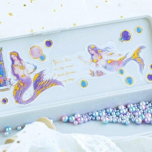 3 Sheets/pack Planet Star Flower Mermaid Geometric Word Sticky Labels Cup Notebook Decorative Stickers Student Stationery