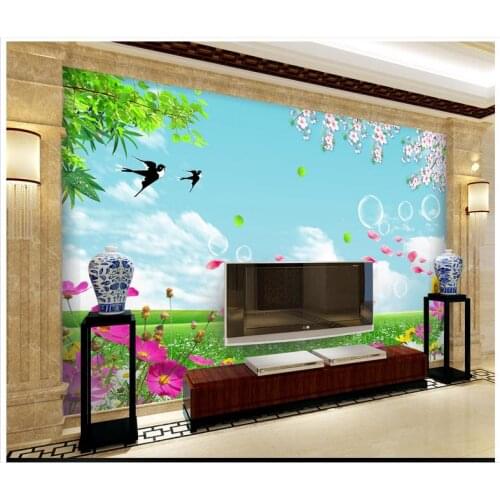 3d wallpaper Custom High end 3d murals wallpaper for walls 3 d Lawn sun flower landscape murals background wall paper home decor