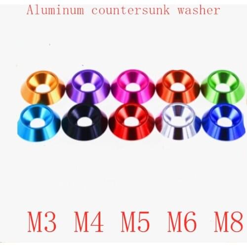 5--10pcs M4 M5 M6 M8 Aluminum Countersunk washer Umbrella Flat Head Screw Concave Conical Decorative Groove Washer gasket