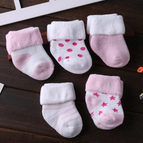 5 Pair/Set New Cotton Thick Baby Toddler Socks Autumn And Winter Warm Baby Foot Sock 0-3 Years