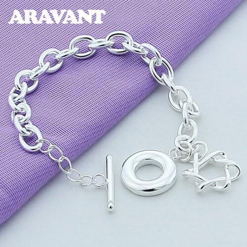 Silver Charm Bracelets For Women Wedding Top Quality Silver Plated 925 Jewelry