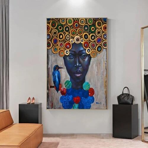 Abstract African Women Portrait Poster Painting Canvas Art Scandinavian Posters and Prints Modern Wall Picture for Living Room