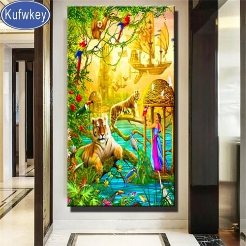 5d Diy diamond painting Tiger Animals full picture square drill diamond embroidery rhinestone Handcraft painting diamond gift