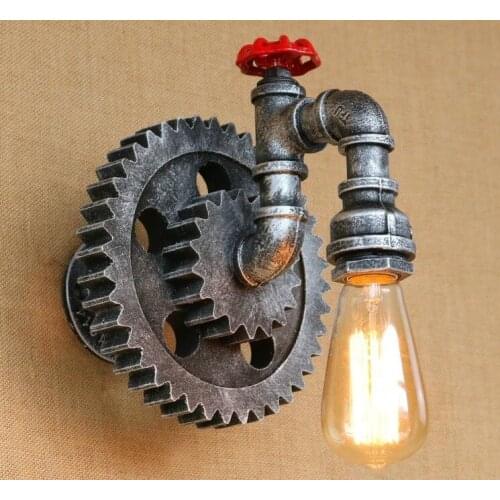 American industry wall lamps water pipe wall lighting fixture Vintage Iron Loft Aisle Wall Lamp For Balcony