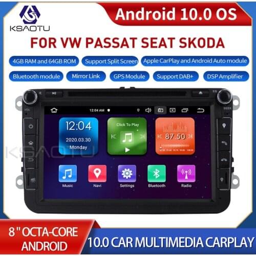 KSAUTO 8015 8" 8-Core Android 10.0 Car Stereo Carplay DSP DAB+ GPS WiFi USB DVB-T 4G TPMS Canbus OBD2 For VW PASSAT SEAT SKODA