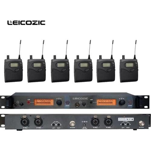 Leicozic BK-2050/SR2050 IEM In Ear Professional Stage Wireless Monitor System UHF In-Ear Wireless ear monitor system 6 Receivers