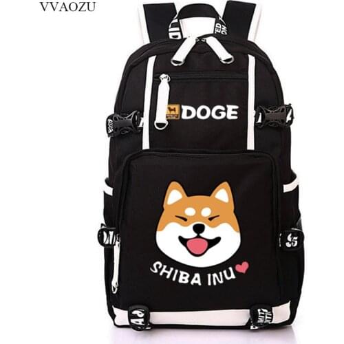 Cute Doge Large Capacity Backpack Shiba Inu Printing School Bags For Teenagers Men Women Travel Bags Laptop Backpack Mochila