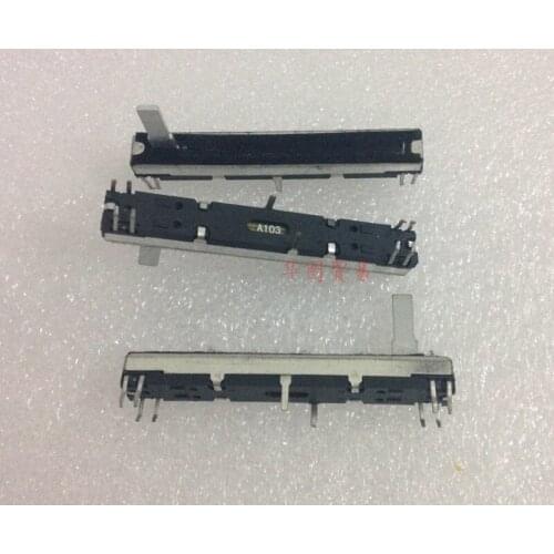 2pcs black mixer 60mm straight sliding potentiometer A103 A10K 15MM / double linkage stereo fader