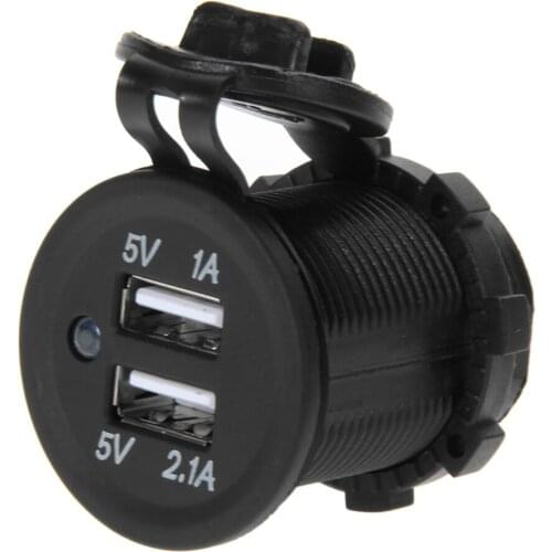 Dual USB Charger Socket Adapter with Dust Cover Power Socket Car Motorcycle Boat Marine Bus Truck RV Charger Socket