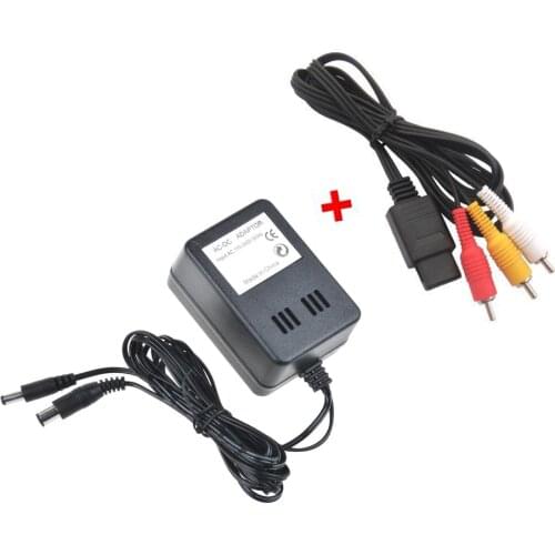 H 10pcs AC Power Adapter Wall Charger Power Supply with AV cable for NES SNES Genesis 1