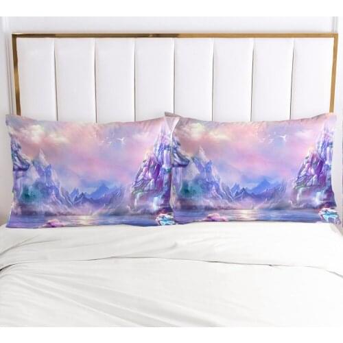 2 PCS 3D Printed Beautiful Glacier 100%Polyester Pillowcase Printed Home Decorative Pillowcse Pillow Cover Decoraion Bedclothes