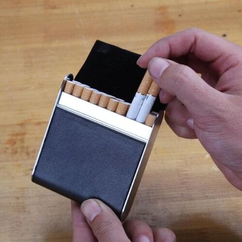 Cigarette Container Case Leather Bank Card Cigarette Box Tobacco Holder Mini Storage Box Father Male Friend Lover Gift Men