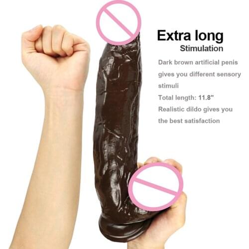 30cm Brown Long Dildo Strap On For Women Big Penis Suction Cup Goods For The Adult Sex Toys For Woman Gode Anal Dildos For Men