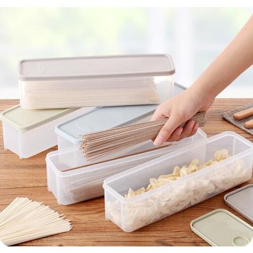 Kitchen Noodle Storage Box Food Crisper Household Kitchen Tools Noodle With Lid Sealed Box Refrigerator Food Storage Organizers