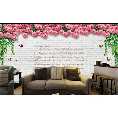 3d room wallpaper custom mural non-woven photo Red rose flower peace prayers painting 3d wall murals wallpaper for walls 3 d