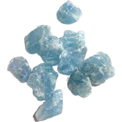 Rough Gemstone Rocks Natural Quartz Crystal Sky Blue Celestite Raw Stone For Aquarium Decoration