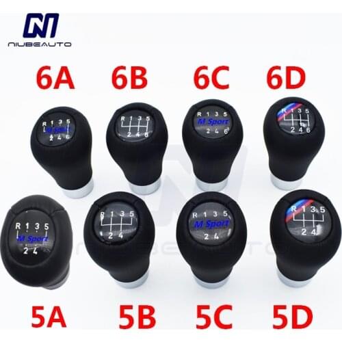 NIUBEAUTO Genuine Leather 5 6 Speed Gear Shift Knob For BMW 1 3 5 6 Series E30 E32 E34 E36 E38 E39 E46 E53 E60 77 E63 E83 E84 E8