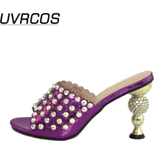 Latest Design African Women Wedding Shoes Decorated with Rhinestone 2021 Women Shoes Plus Size Women Shoes 43 Luxery Shoes