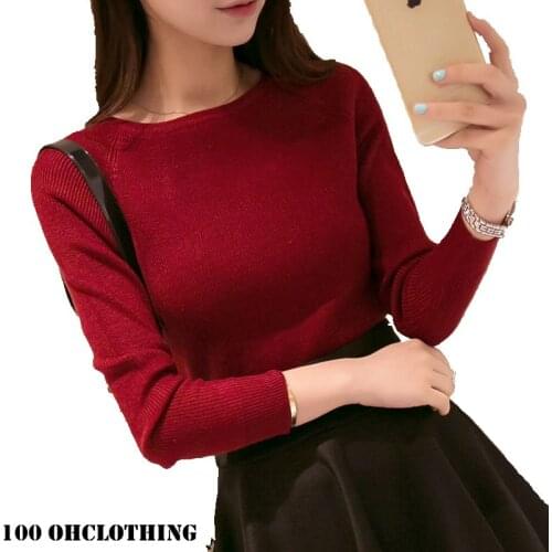 OHCLOTHING 2018 Autumn Winter cashmere fashion sexy big o-neck women sweaters and pullover warm Long sleeve Knitted OH100