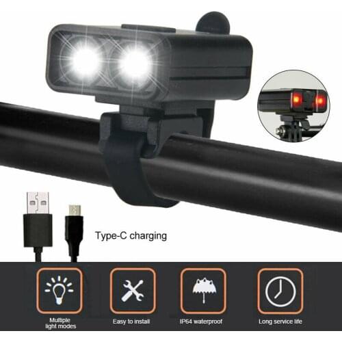 Usb Rechargeable Helmet Led Mtb Bike Headlight Bicycle Light Front Tail Lamp High Quality