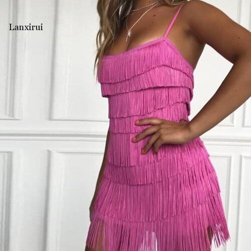 Tassel Strapless Sexy Party Dress Women Spaghetti Strap Bodycon Mini Party Dress White Backless Summer Dress Vestidos