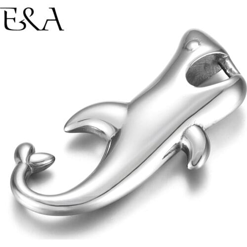 2pcs Stainless Steel Shark Pendant Bracelet Hooks Charms Necklace Jewelry Making Findings DIY Supplies Accessories