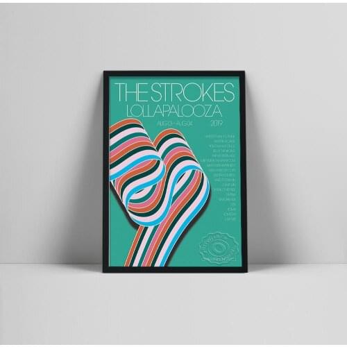 The Strokes Gig Poster Popular Music Album Colored Line Pattern Vintage Canvas Painting Wall Pictures For Living Room Home Decor