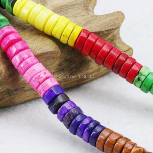 3x8mm Accessories Colorful Abacus Turkey Stone DIY Beads Loose Stone Accessory Parts Jewelry Making Gems Gifts Ornaments 15inch