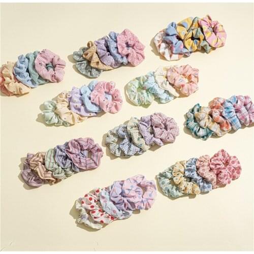 Korea Hair Rabbit Ear Bud Circle Pearl Fashion Children Cloth Rope headdress Flower Rubber Bands Small Adorn Article Girls